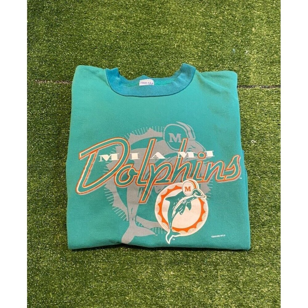 Vintage Miami Dolphins sweatshirt womens large acqua oversize dan marino T